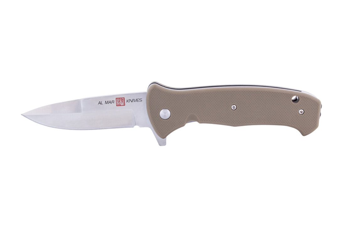 Al Mar SERE 2020 Linerlock Folding Tactical Knife, Coyote, 3.6" Plain Edge