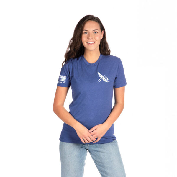 HRT Round T-Shirt Flag Logo Royal Blue