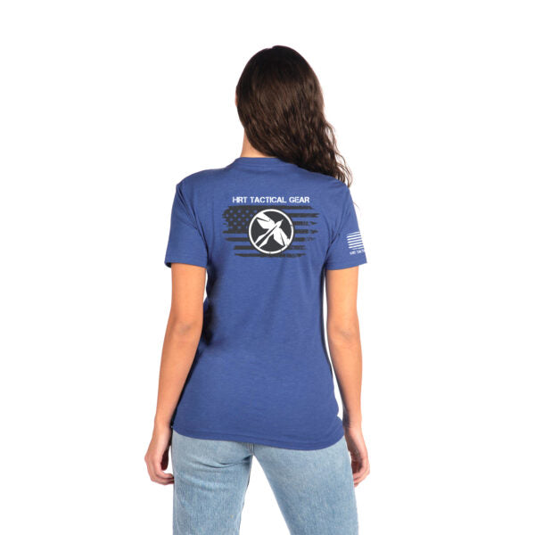 HRT Round T-Shirt Flag Logo Royal Blue