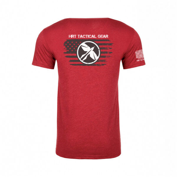 HRT Red Round T-Shirt With Flag Logo