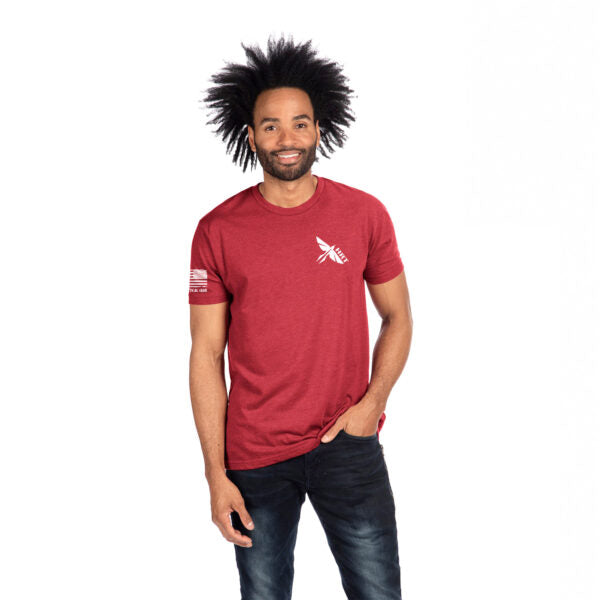 HRT Red Round T-Shirt With Flag Logo