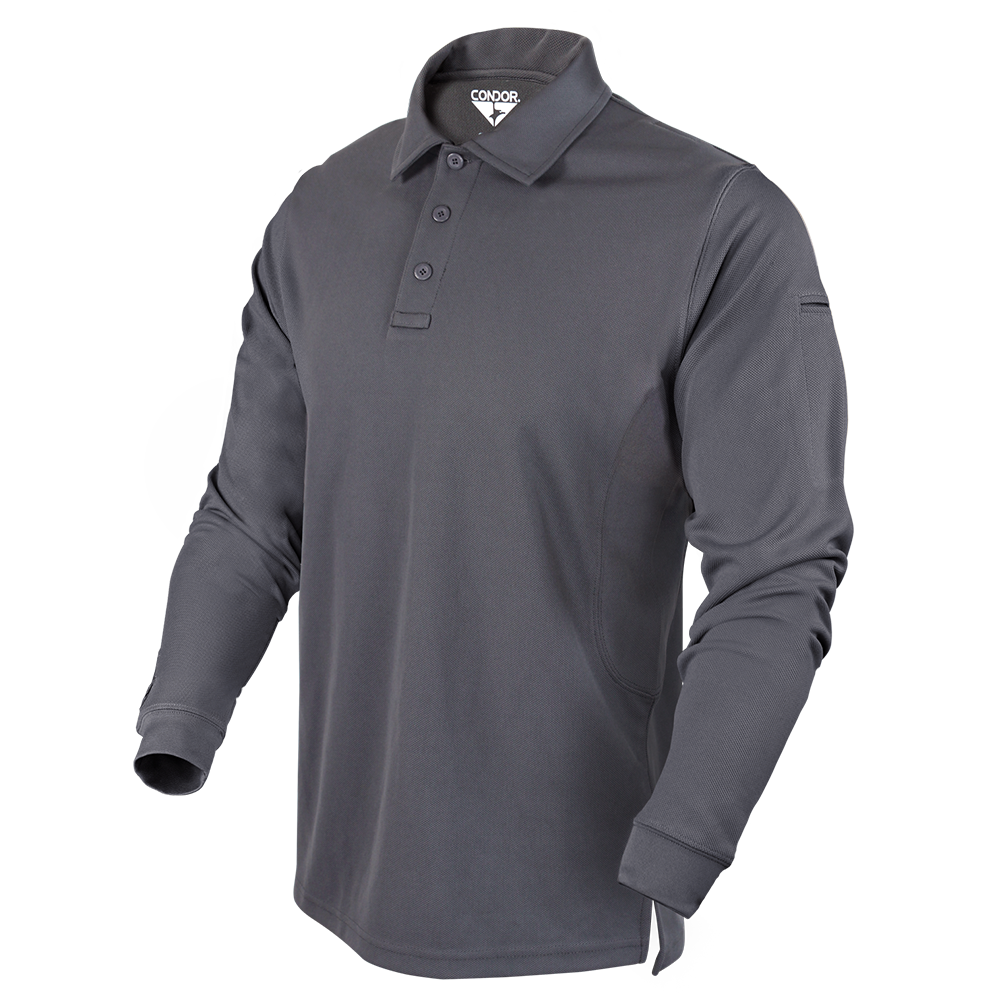 Condor Outdoor Long Sleeve Performance Tactical Polo Graphite